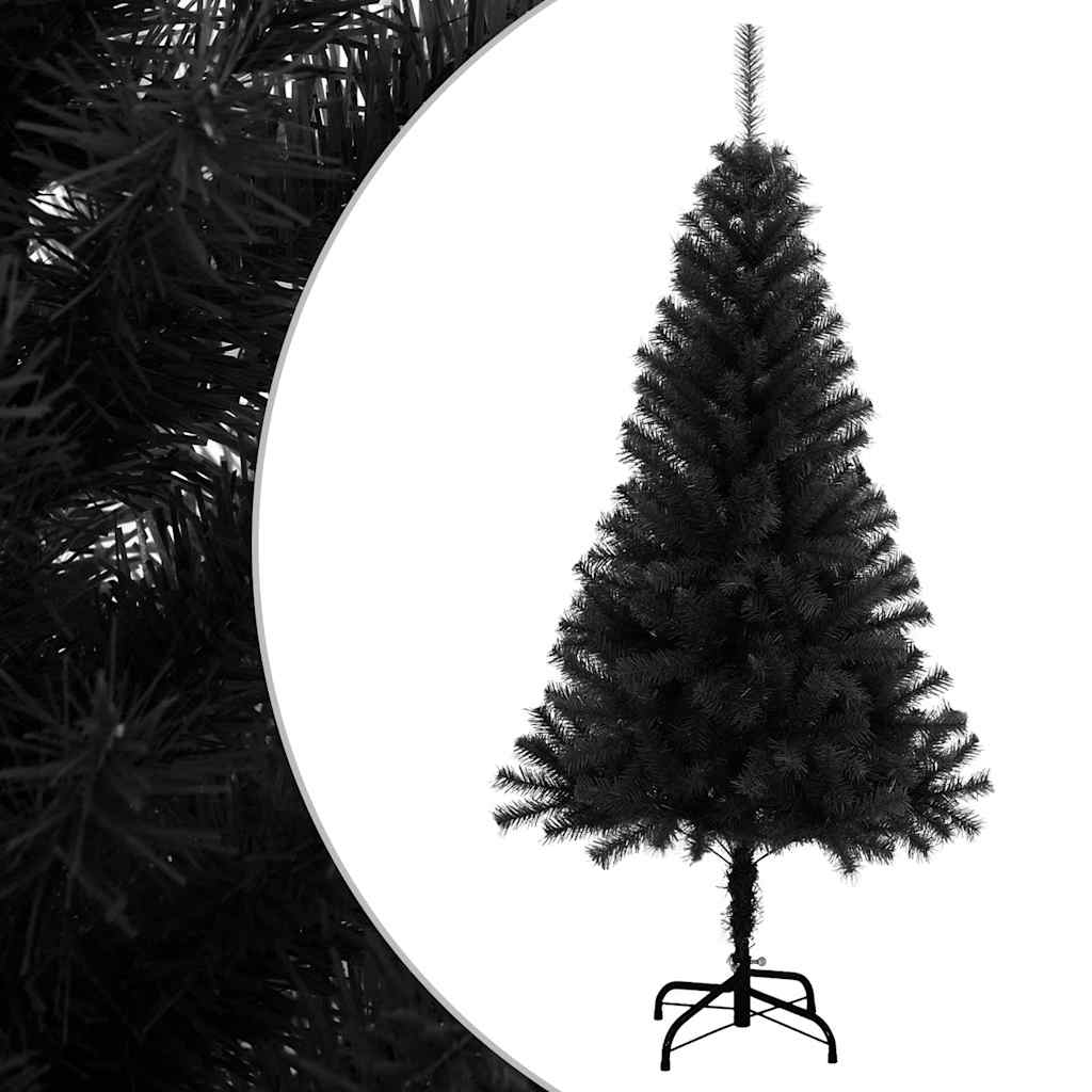 Artificial Christmas Tree with Stand PVC Black 150 x 80 cm
