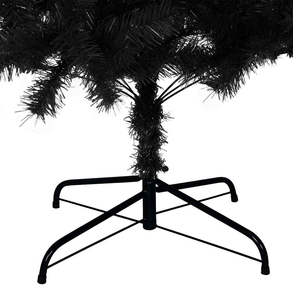 vidaXL Artificial Christmas Tree with Stand Black 180 cm PVC 6