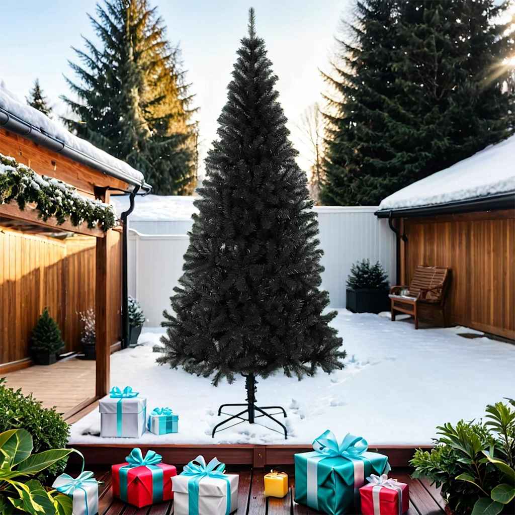 vidaXL Artificial Christmas Tree with Stand PVC Black