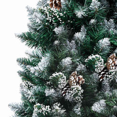 Artificial Christmas Tree with Pine Cones and White Snow 150 cm 150 cm 93 cm