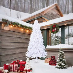 vidaXL Artificial Christmas Tree with Thick Branches White 210 cm PVC 2