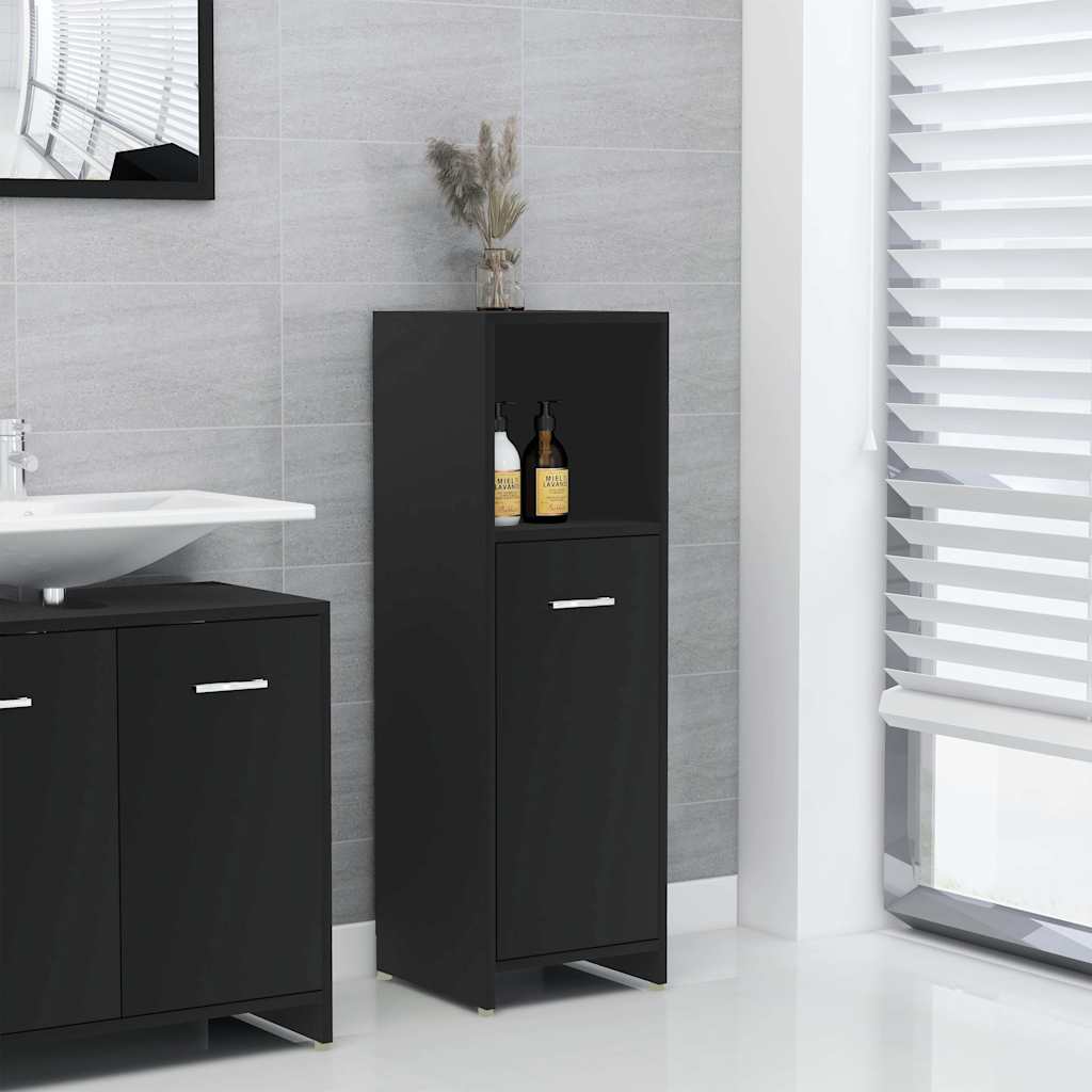 vidaXL Bathroom Cabinet | Black | Engineered wood | Medium | Bathroom Cabinet 1