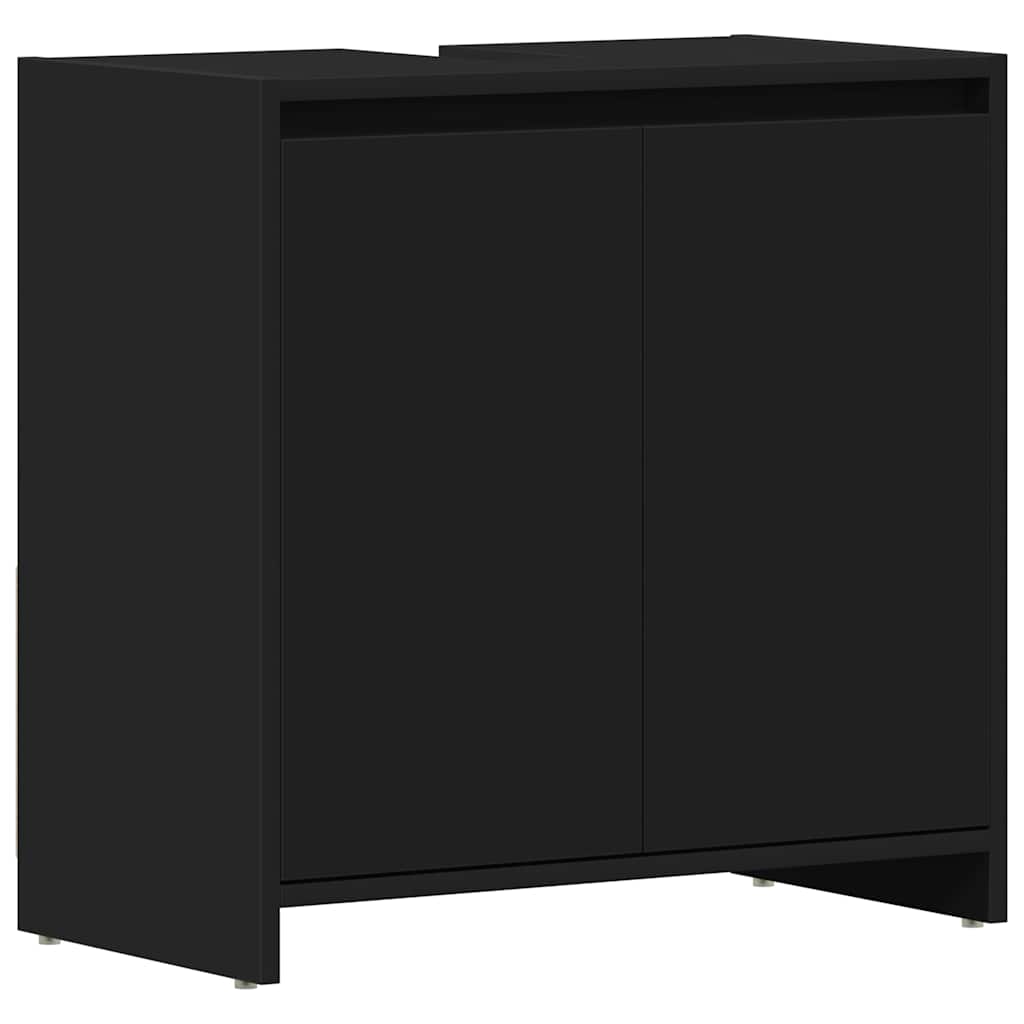 vidaXL Bathroom Cabinet Black 60x33x60 cm Engineered Wood 2