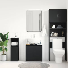vidaXL Bathroom Cabinet Black 60x33x60 cm Engineered Wood 3