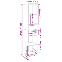 vidaXL Book Cabinet | Concrete Grey | Engineered Wood | Medium | Book Cabinet 6