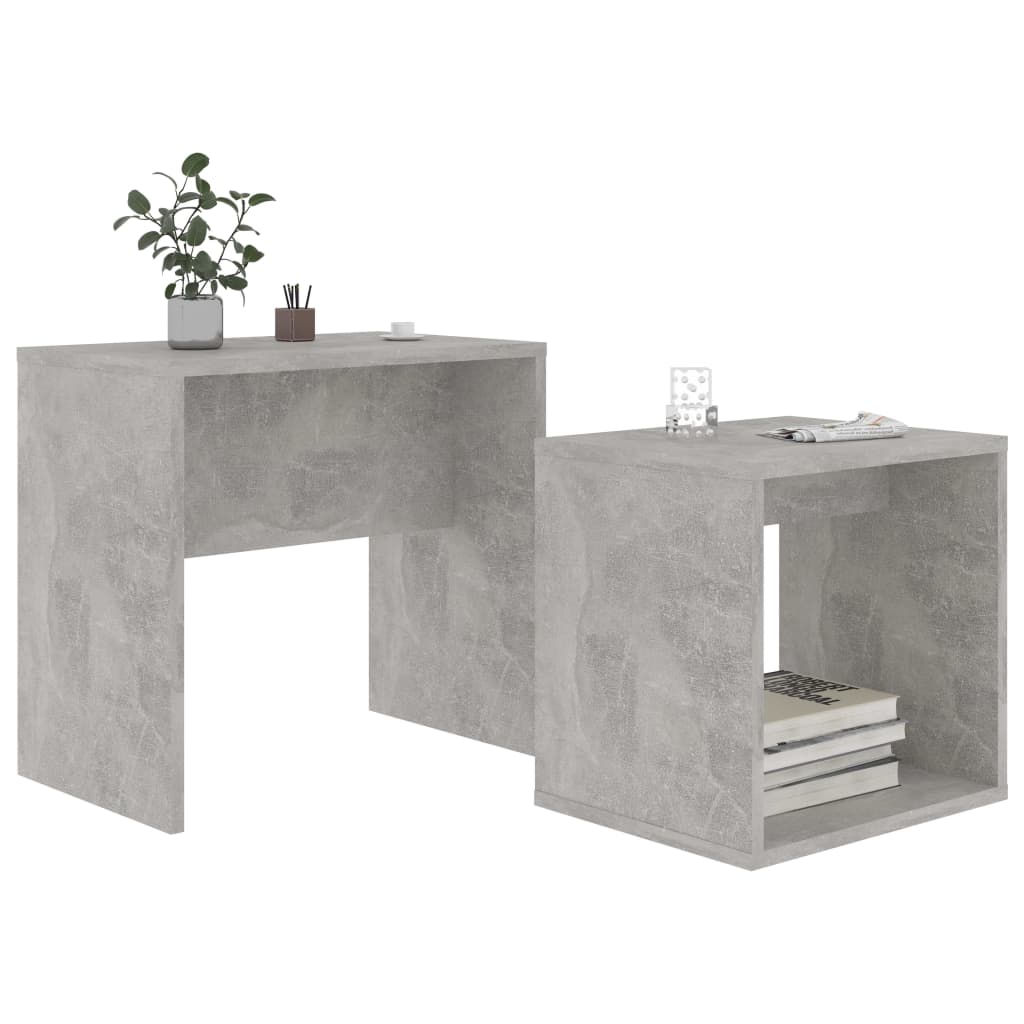 vidaXL Coffee Table | Concrete grey | Engineered wood | Small | Stackable 3