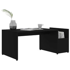 vidaXL Coffee Table | Black | Engineered wood | 90 x 45 x 35 cm | Coffee Table 3