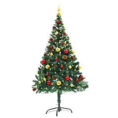 vidaXL Artificial Pre-lit Christmas Tree with Baubles Green 150 cm 6