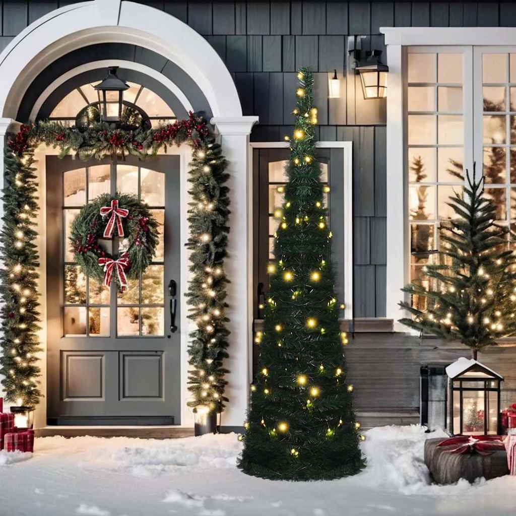Artificial Christmas Tree Pop-up 50 LEDs Green 120 cm 210 cm 71 cm