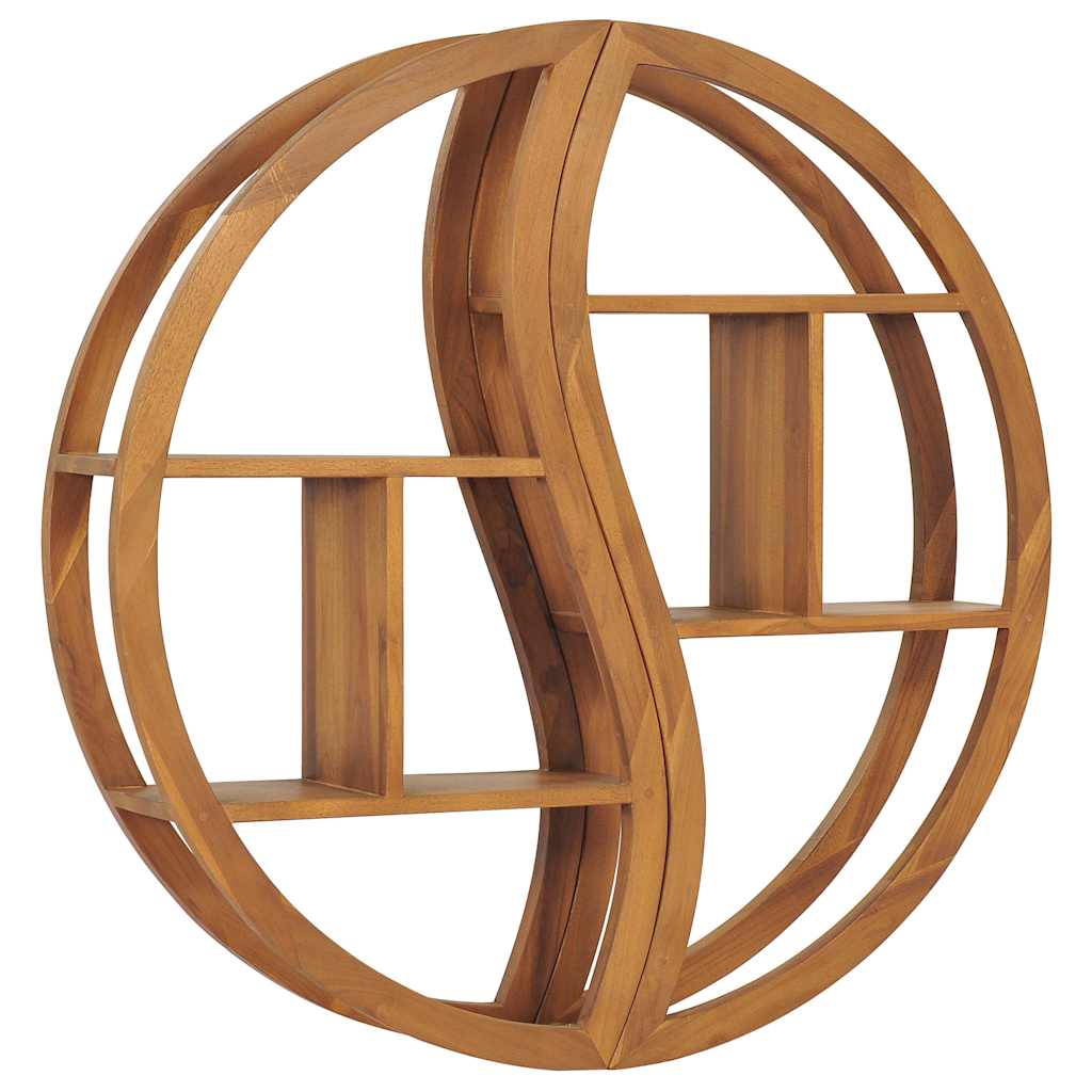 320772 vidaXL Yin Yang Wall Shelf 100x20x100 cm Solid Teak Wood 1