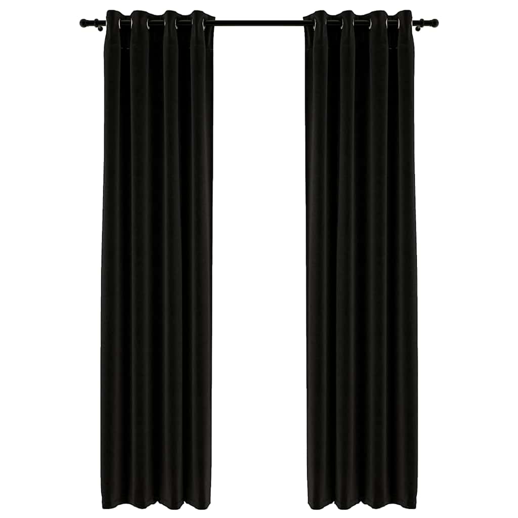 vidaXL Linen-Look Blackout Curtains 2 pcs Anthracite 140x225cm 2