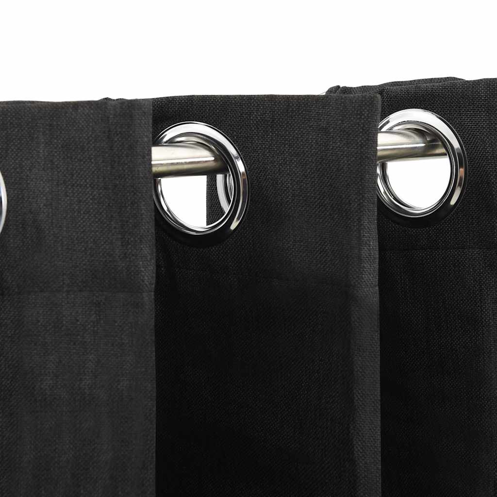 vidaXL Linen-Look Blackout Curtains 2 pcs Anthracite 140x245cm 3