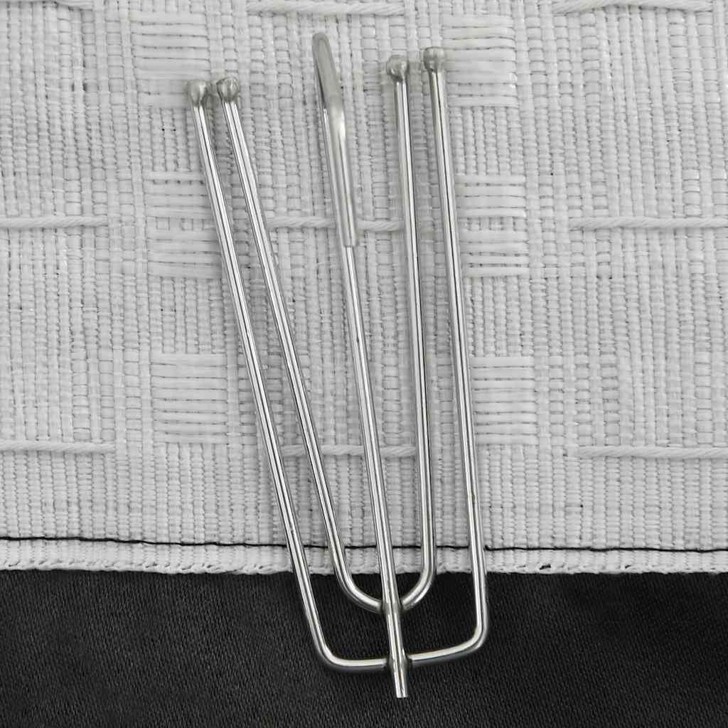 vidaXL Linen-Look Blackout Curtain with Hooks Anthracite 290x245 cm 3