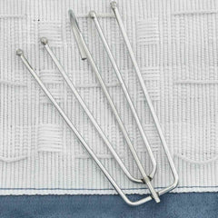 vidaXL Linen-Look Blackout Curtains with Hooks 2 pcs Blue 140x175 cm 4