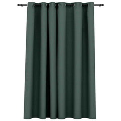 vidaXL Linen-Look Blackout Curtains with Grommets Green 290x245cm 2