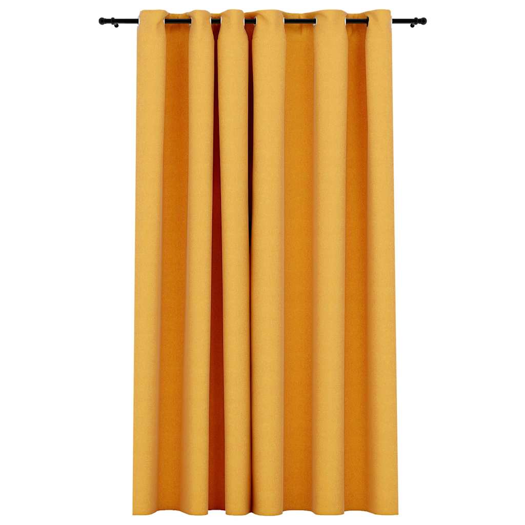 Linen-Look Blackout Curtain with Grommets