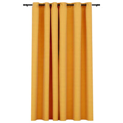 Linen-Look Blackout Curtain with Grommets