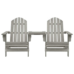 Garden Adirondack Chairs with Tea Table Solid Fir Wood Grey