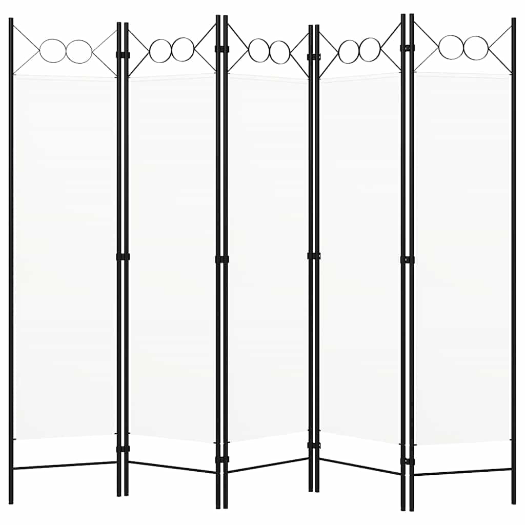 320707 vidaXL 5-Panel Room Divider White 200x180 cm 1