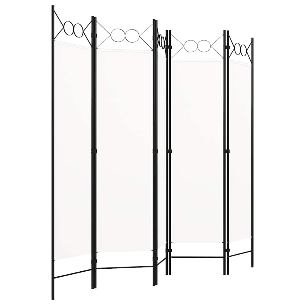 320707 vidaXL 5-Panel Room Divider White 200x180 cm 2