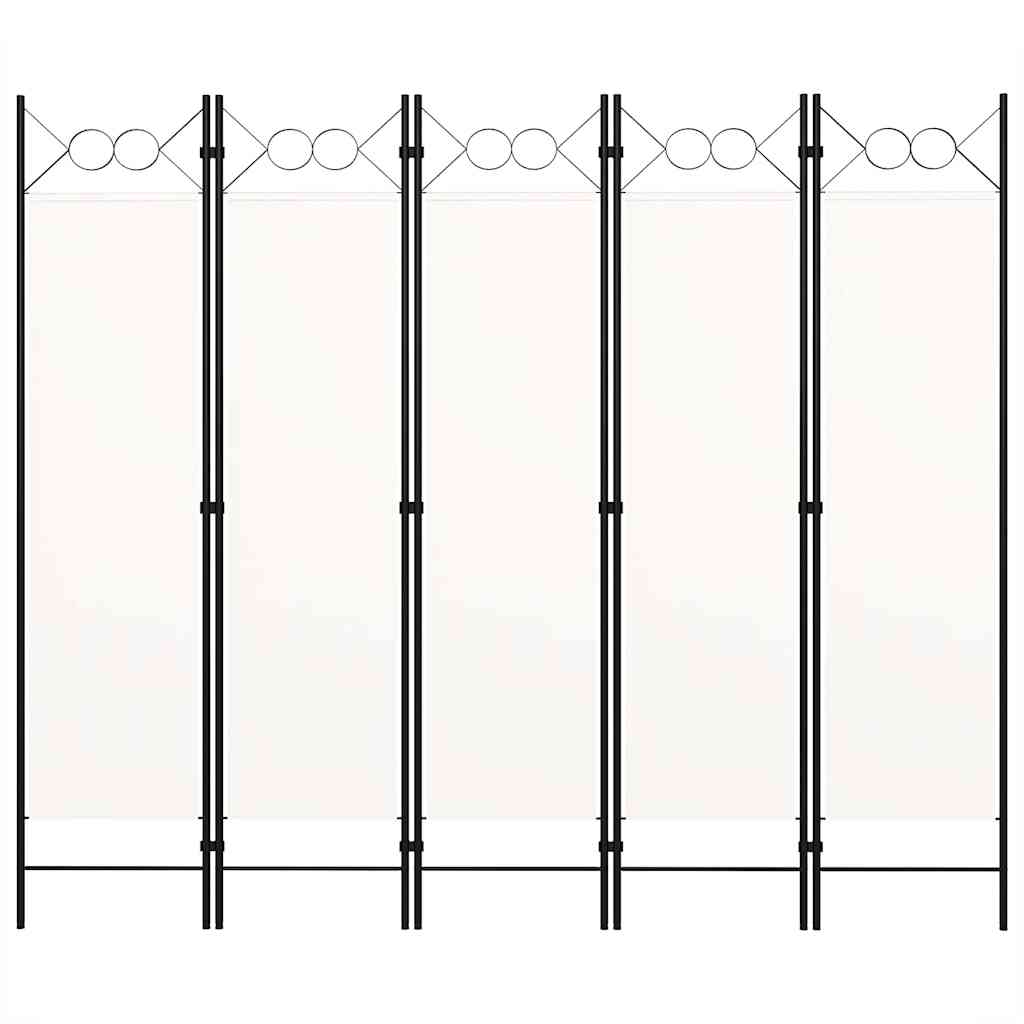 320707 vidaXL 5-Panel Room Divider White 200x180 cm 3