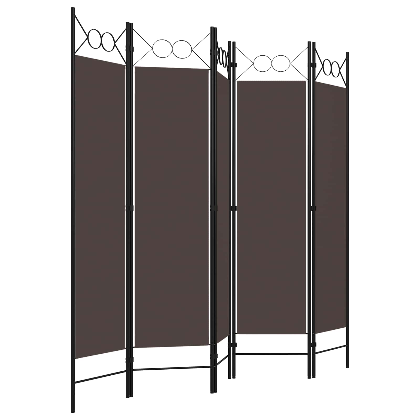 320708 vidaXL 5-Panel Room Divider Brown 200x180 cm 3