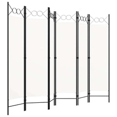 320711 vidaXL 6-Panel Room Divider White 240x180 cm 2