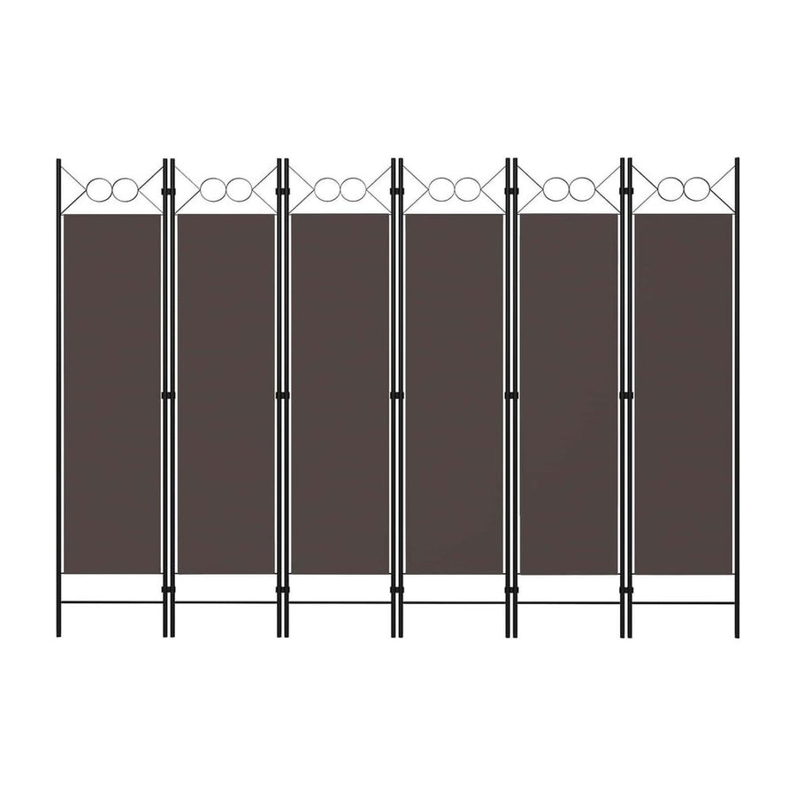 6-Panel Room Divider Brown