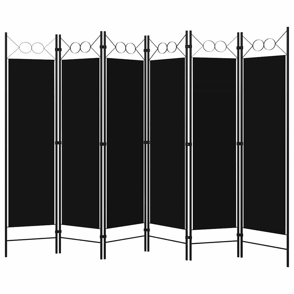 320714 vidaXL 6-Panel Room Divider Black 240x180 cm 2