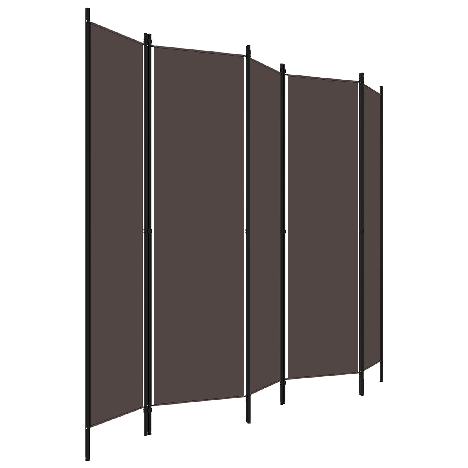 320724 vidaXL 5-Panel Room Divider Brown 250x180 cm 3