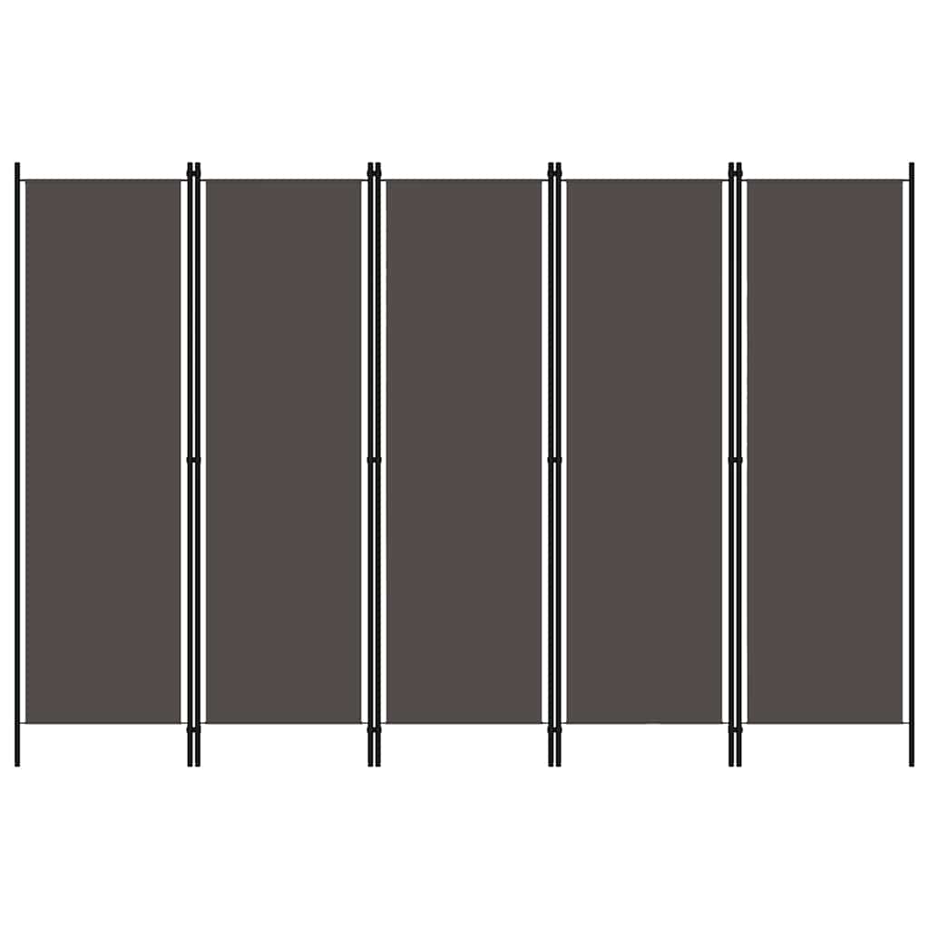 320725 vidaXL 5-Panel Room Divider Anthracite 250x180 cm 1