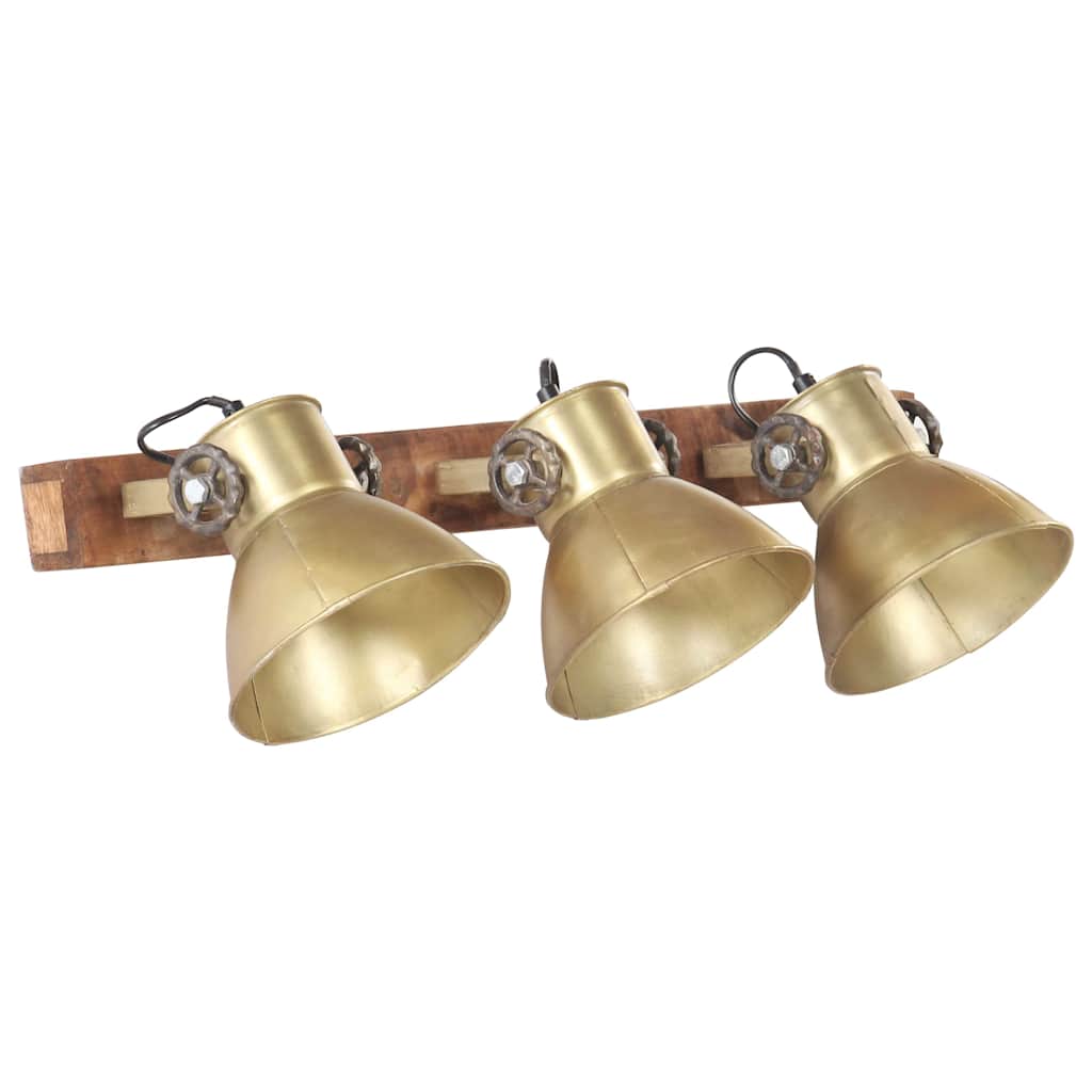 vidaXL Wall Lamp | Brass and brown | Iron, Solid Mango Wood | Medium 2