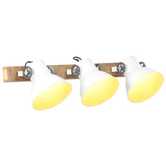 Industrial Wall Lamp 90x25 cm E27 White Straight - 3 lamp shades