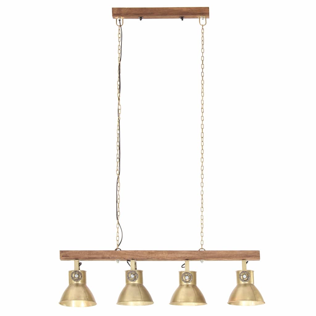 320522 vidaXL Industrial Ceiling Lamp Brass E27 Mango Wood 4