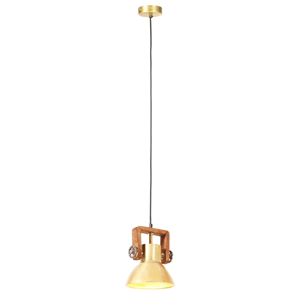vidaXL Hanging Lamp | Brass and brown | Iron, Solid mango wood | Industrial 6