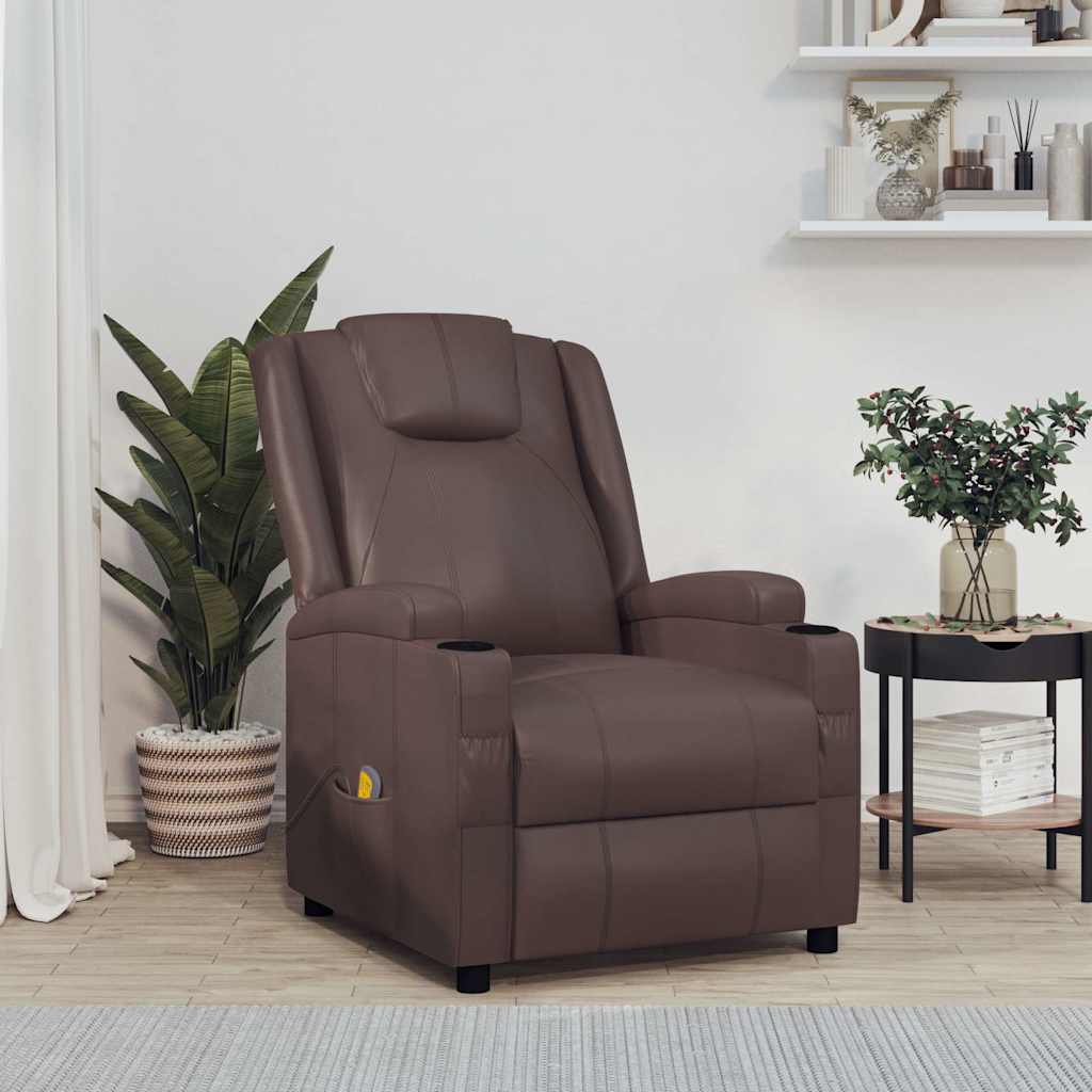 Massage Chair Faux Leather brown