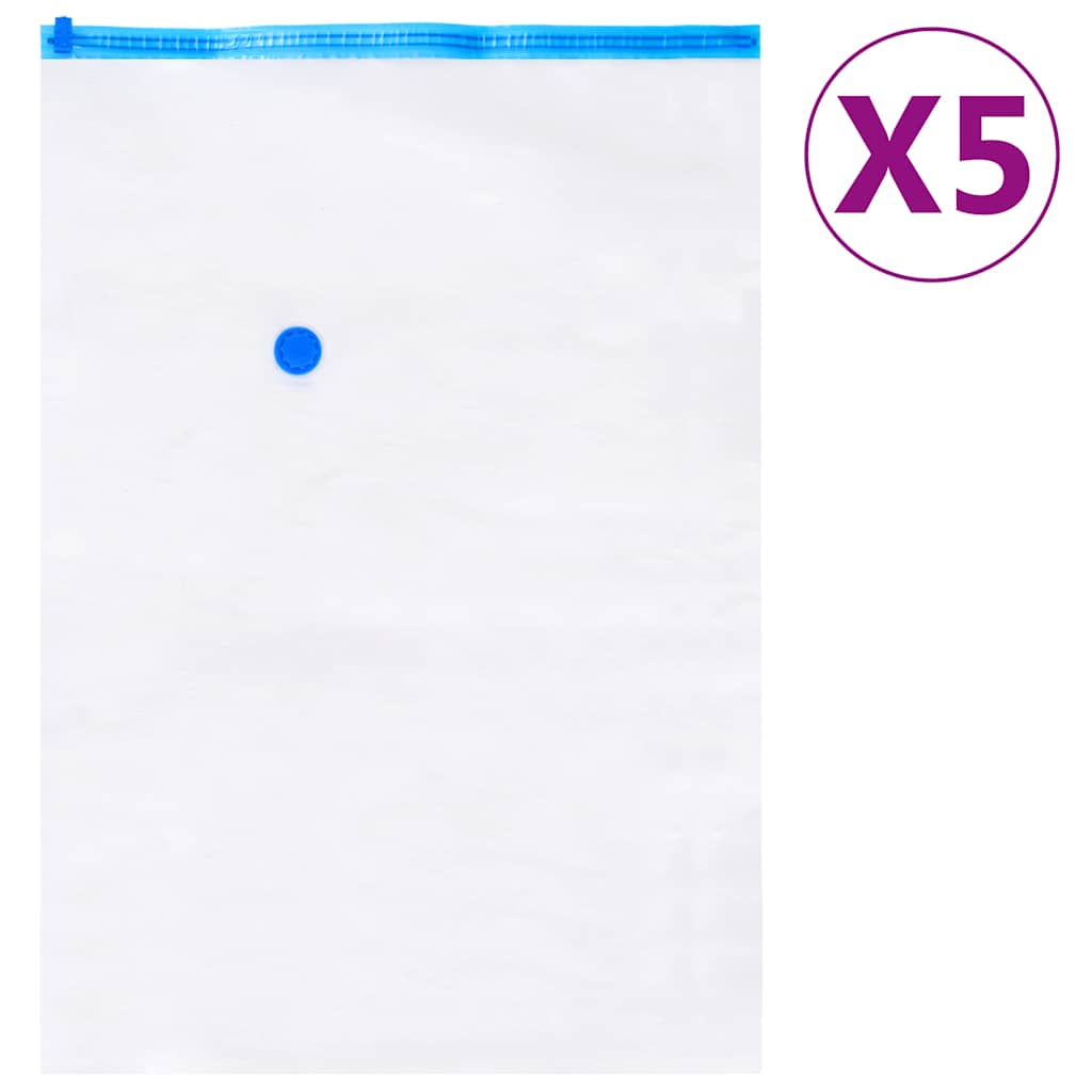 vidaXL Vacuum Travel Bag | Set of 20 | Transparent and Blue | Plastic 4