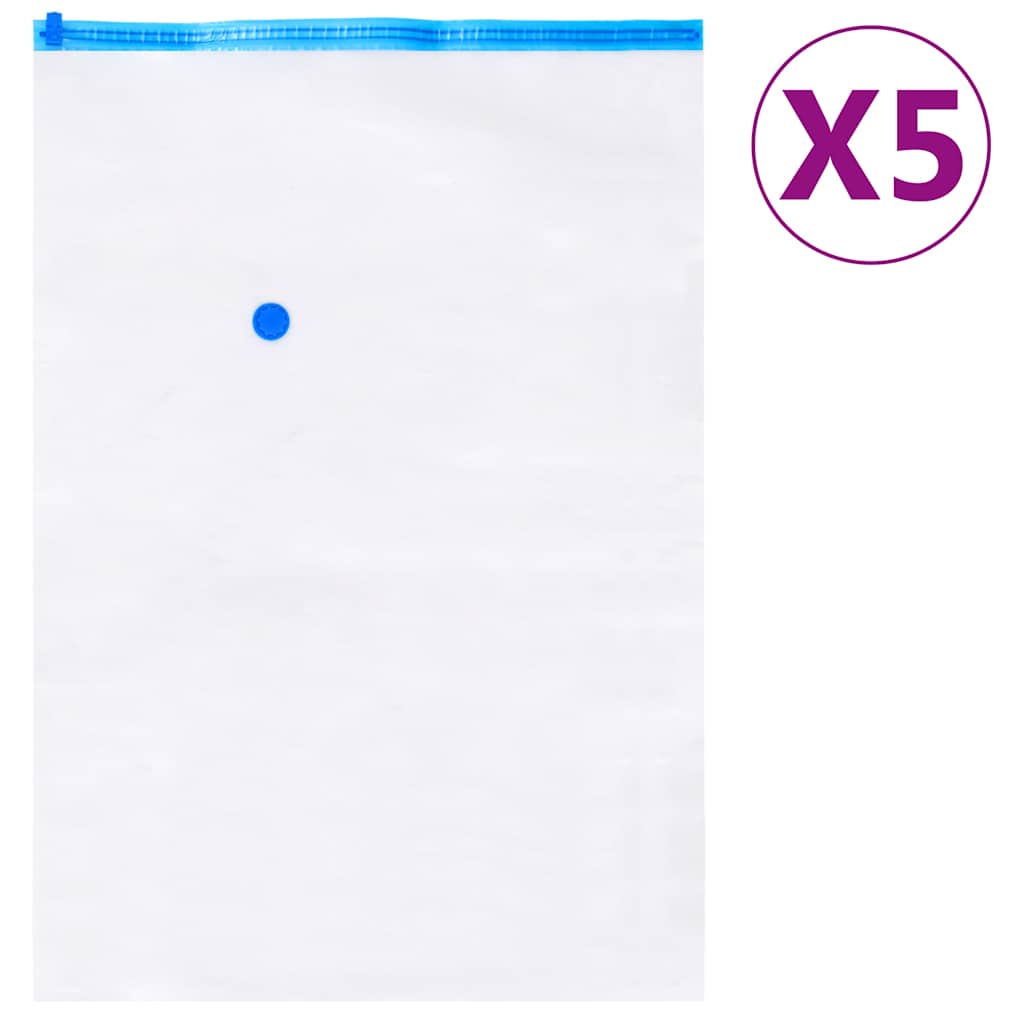 vidaXL Vacuum Travel Bag | Set of 20 | Transparent and Blue | Plastic 5