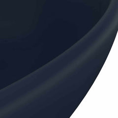 vidaXL Luxury Basin Oval-shaped Matt Dark Blue 40x33 cm Ceramic 5