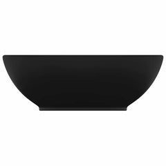vidaXL Luxury Basin Oval-shaped Matt Black 40x33 cm Ceramic 3