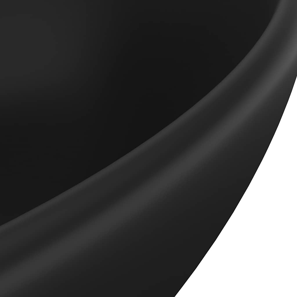 vidaXL Luxury Basin Oval-shaped Matt Black 40x33 cm Ceramic 5