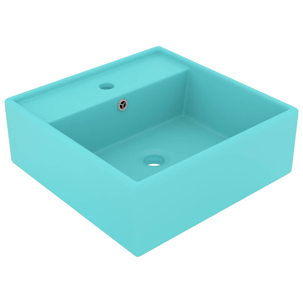 Luxury Basin Overflow Square Matt Pink 41x41 cm Ceramic Matte light green
