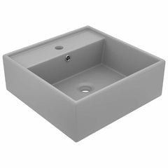 Luxury Basin Overflow Square Matt Pink 41x41 cm Ceramic Matte light grey