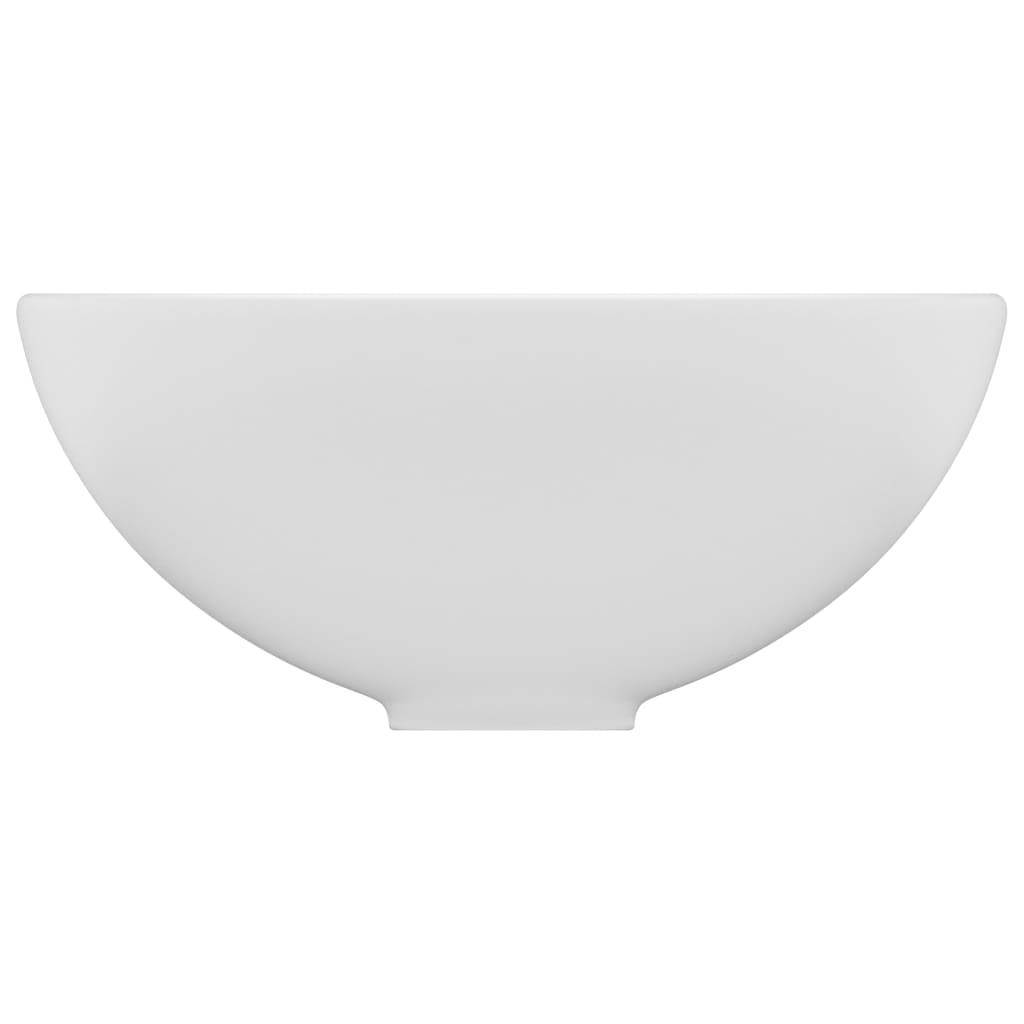 vidaXL Luxury Bathroom Basin Round Matt White 32.5x14 cm Ceramic 4