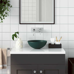 vidaXL Bathroom Sink Ceramic Round