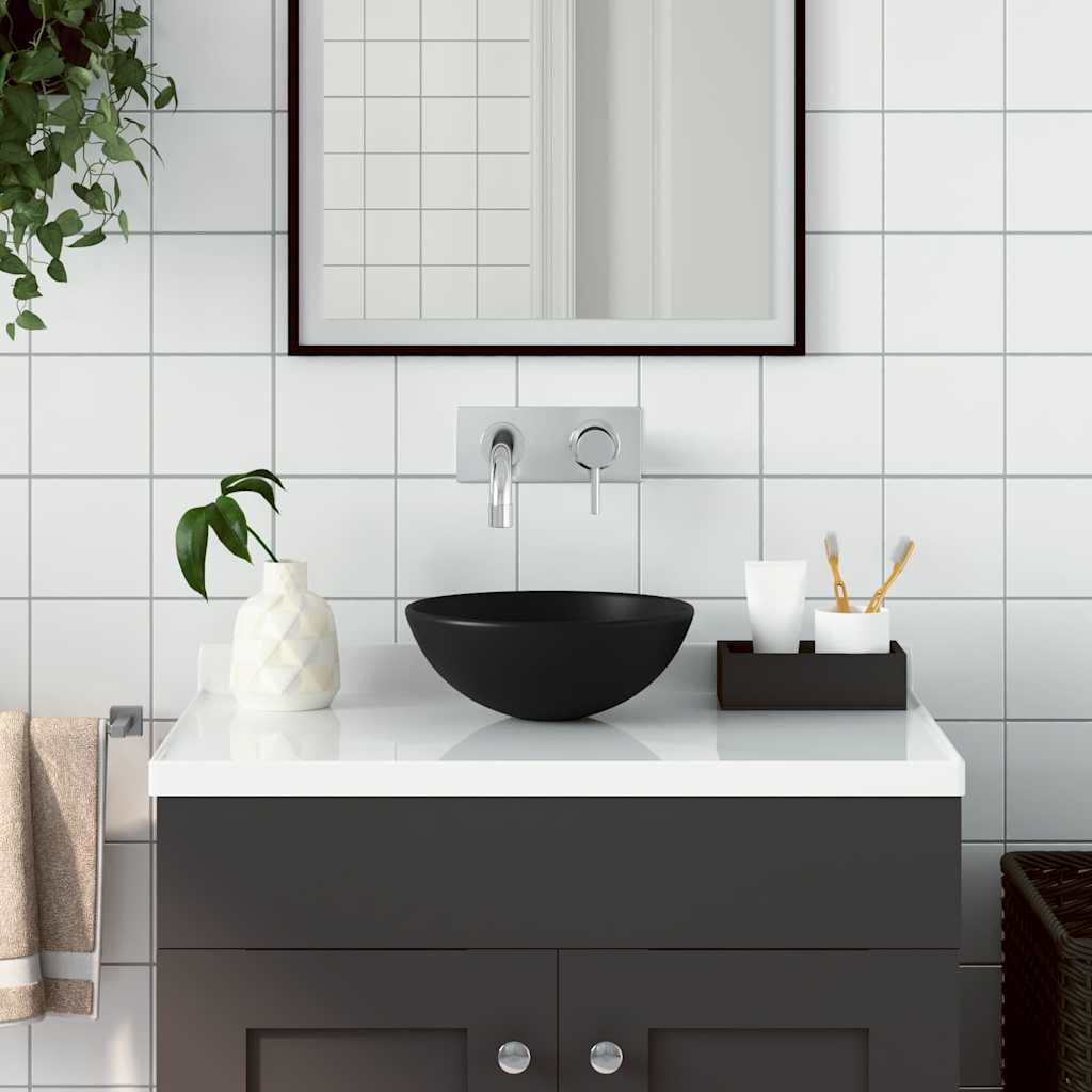 vidaXL Bathroom Sink Ceramic Round