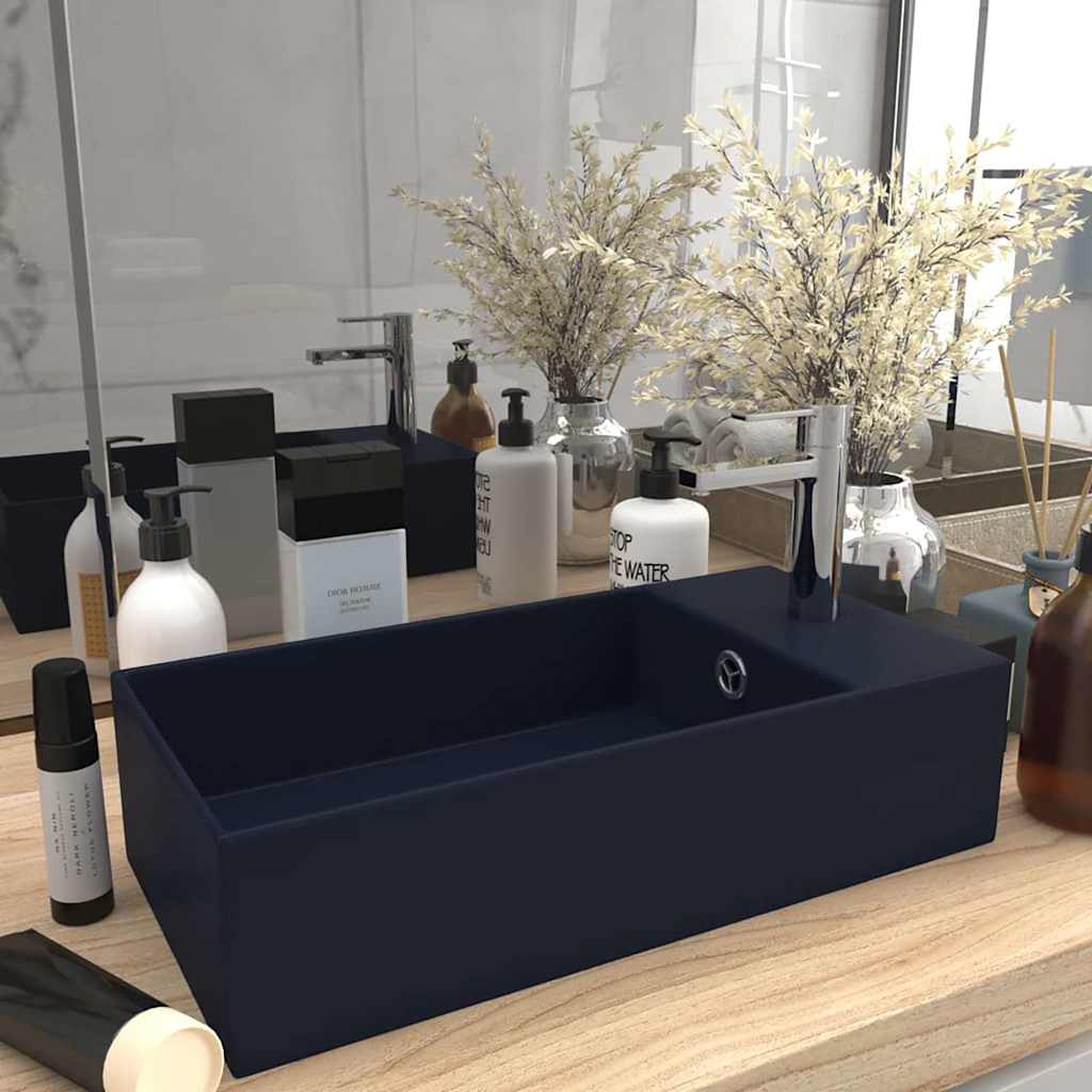 vidaXL Bathroom Sink with Overflow Ceramic