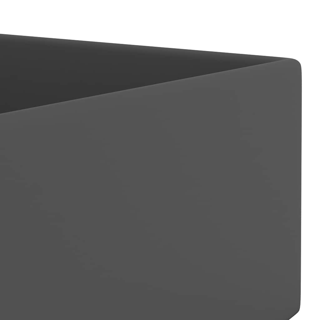 vidaXL Bathroom Sink with Overflow Ceramic Dark Grey 6