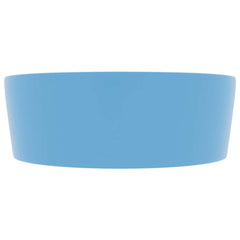 vidaXL Luxury Wash Basin with Overflow Matt Light Blue 36x13 cm Ceramic 4
