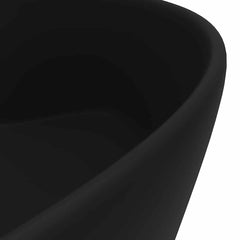 vidaXL Luxury Wash Basin with Overflow Matt Black 36x13 cm Ceramic 6